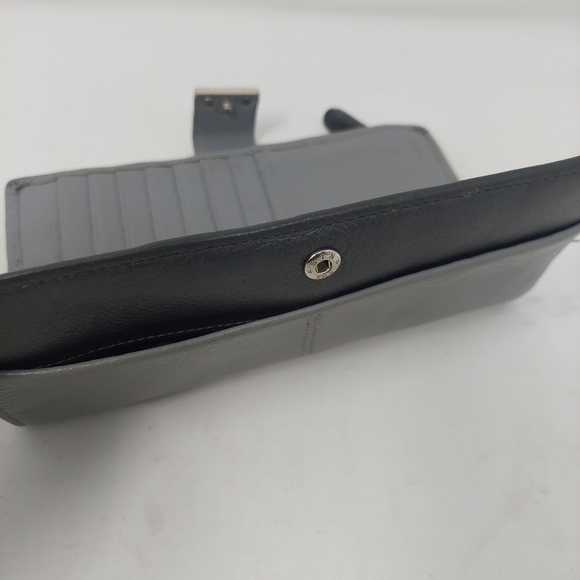 Brighton Barbados Large Pocket Wallet Grey Two Tone Pebbled Leather Bifold - Picture 5 of 10